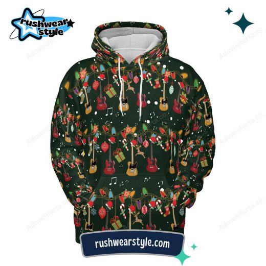 Christmas Guitar All-Over Print Hoodie