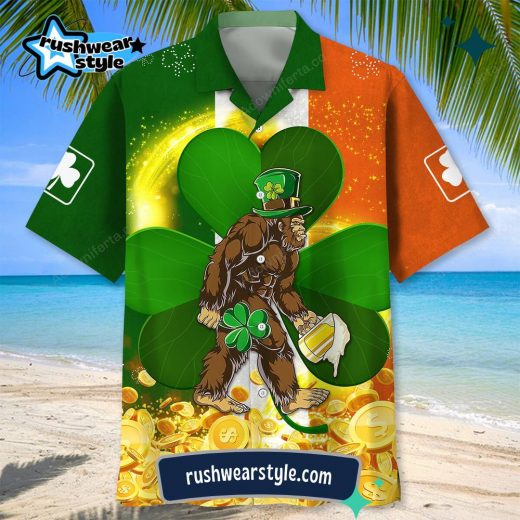 Men’s Bigfoot Irish St. Patrick’s Day Hawaiian Shirt