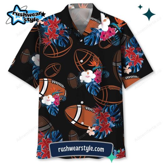 Men’s Black Football Nature Hawaiian Shirt – Unique Design