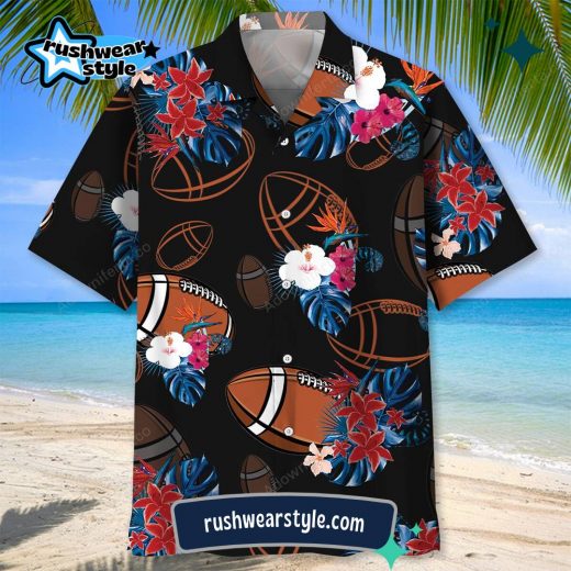 Men’s Black Football Nature Hawaiian Shirt – Unique Design