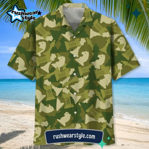 Men’s Camo Chess Hawaiian Shirt – Unique Camouflage Style