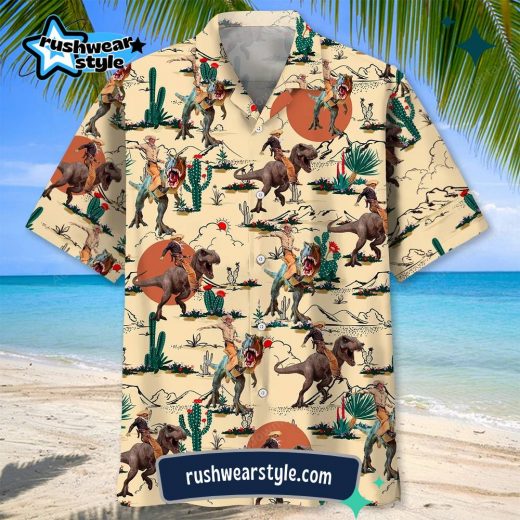 Men’s Dinosaur Desert Hawaiian Shirt – Prehistoric Vibes