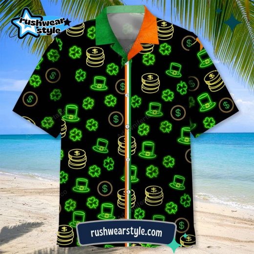 Men’s Green Neon St. Patrick’s Day Hawaiian Shirt