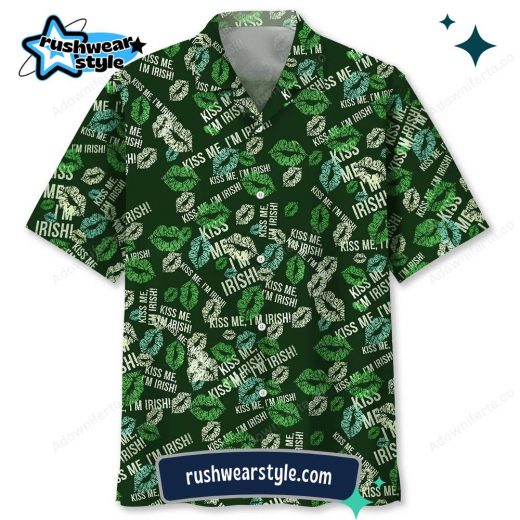 Men’s Kiss Irish St. Patrick’s Day Hawaiian Shirt – Fun Design