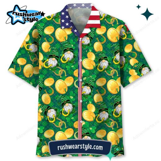 Men’s Lucky Irish St. Patrick’s Day Hawaiian Shirt – Gold Edition