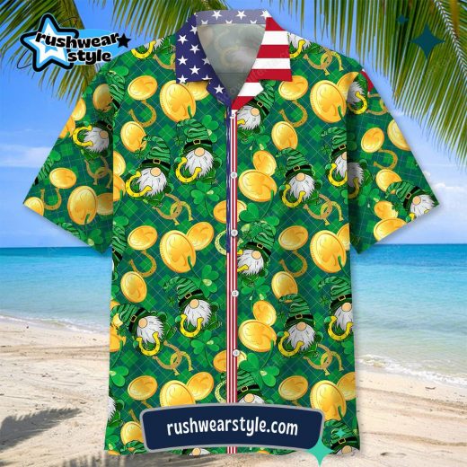 Men’s Lucky Irish St. Patrick’s Day Hawaiian Shirt – Gold Edition