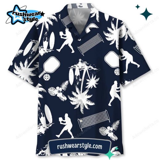 Men’s Pickleball White Hawaiian Shirt – Play in Style