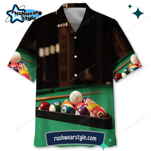 Men’s Pool Player Hawaiian Shirt – “Just Much Cooler” Design