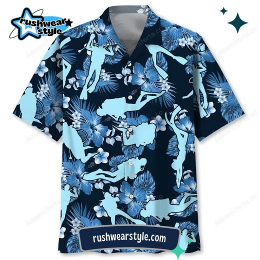 Men’s Scuba Diving Blue Nature Hawaiian Shirt – Ocean Vibes