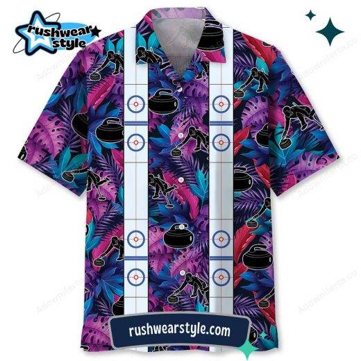 Men’s Tropical Curling Hawaiian Shirt – Sport-Inspired Design