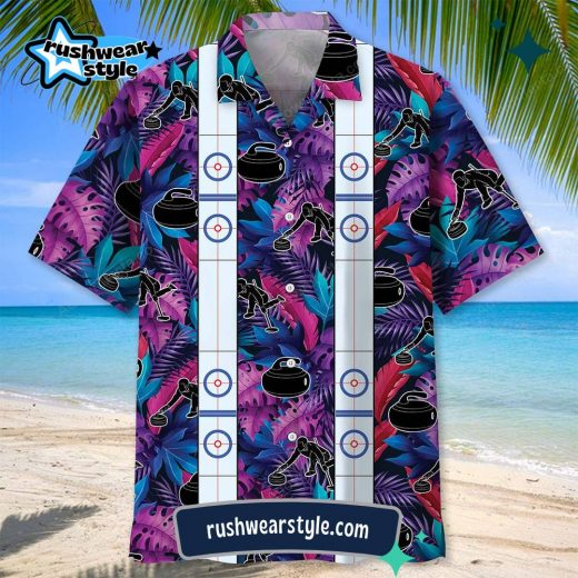 Men’s Tropical Curling Hawaiian Shirt – Sport-Inspired Design