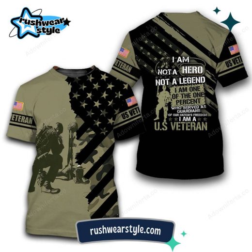 Men’s Veteran T-Shirt – “Not a Hero, Not a Legend, Just US Veteran”