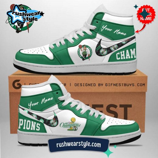 Personalized Boston Celtics Air Jordan 1 Sneaker – Custom Name Edition