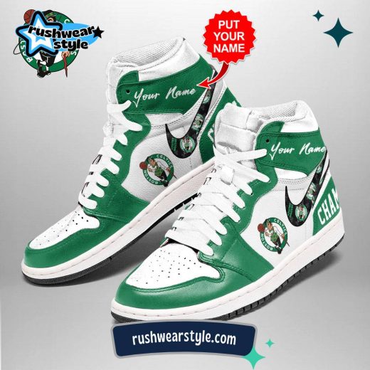 Personalized Boston Celtics Air Jordan 1 Sneaker – Custom Name Edition