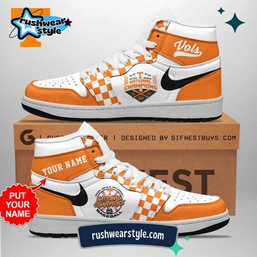 Personalized Tennessee Volunteers Baseball Air Jordan 1 Sneaker