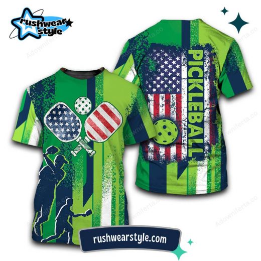 Pickleball American Flag T-Shirt – For Men & Women