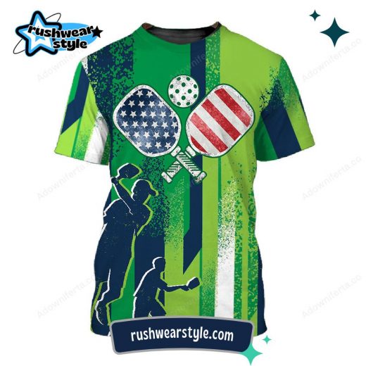 Pickleball American Flag T-Shirt – For Men & Women