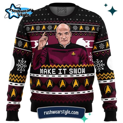 Captain Picard Star Trek Holiday Sweater – Classic Ugly Christmas Design