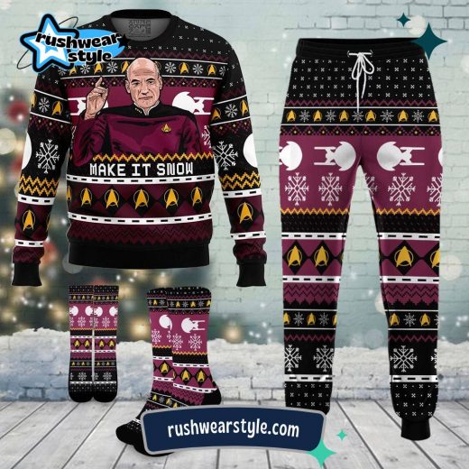 Captain Picard Star Trek Holiday Sweater – Classic Ugly Christmas Design