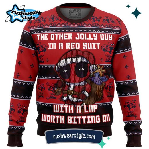 Deadpool Christmas Sweater – Jolly Red Guy Ugly Holiday Design