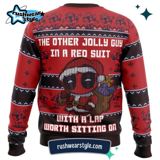 Deadpool Christmas Sweater – Jolly Red Guy Ugly Holiday Design