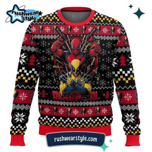 Deadpool x Wolverine Christmas Sweater – Festive Ugly Holiday Style