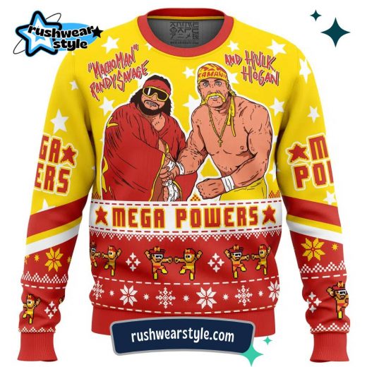 Mega Powers Christmas Sweater – Macho Man & Hulk Hogan Ugly Holiday Edition