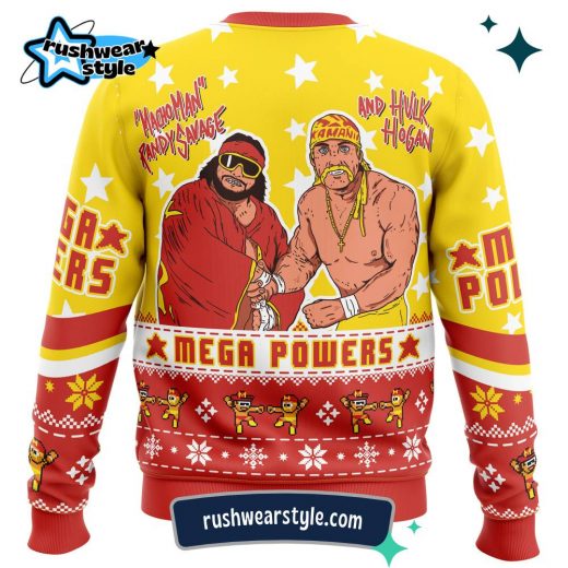 Mega Powers Christmas Sweater – Macho Man & Hulk Hogan Ugly Holiday Edition