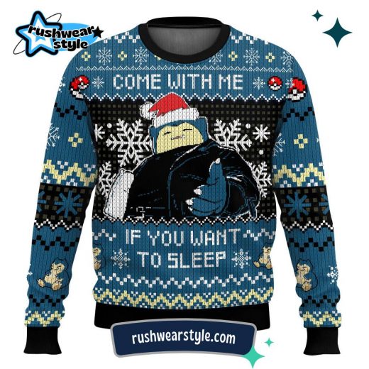 Snorlax Pokémon Christmas Sweater – Come With Me If You Want to Sleep Ugly Holiday Design