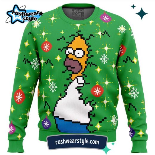 The Simpsons Christmas Sweater – Homer Bush Meme Ugly Holiday Design