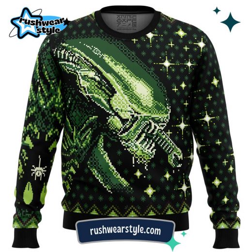 Xenomorph Alien Christmas Sweater – Unique Ugly Holiday Design