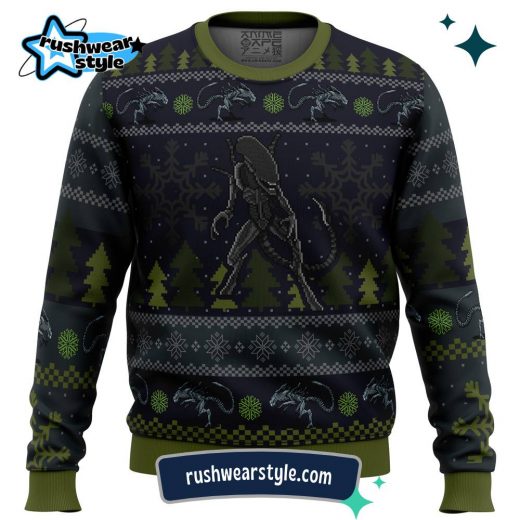 Xenomorph Christmas Sweater – A Christmas Bug Hunt Ugly Holiday Edition