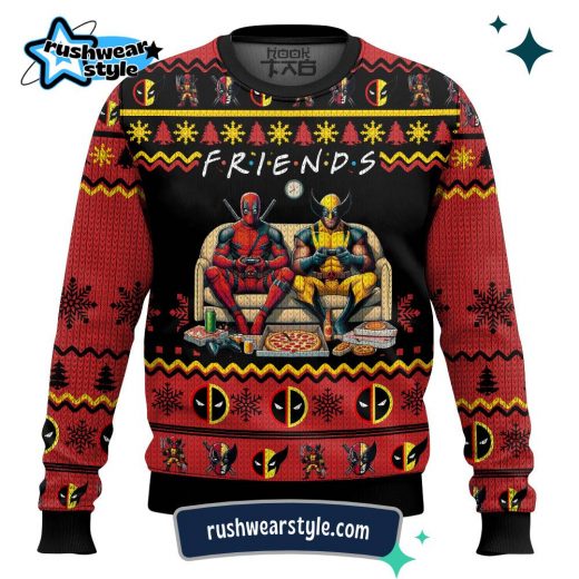 F.R.I.E.N.D.S x Deadpool & Wolverine Christmas Sweater – Classic Ugly Holiday Style