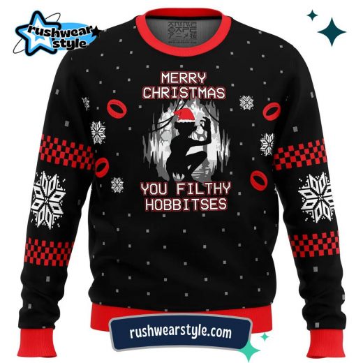 Lord of the Rings Christmas Sweater – Filthy Hobbitses Ugly Holiday Apparel