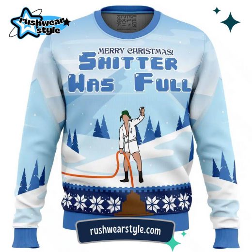 National Lampoon’s Christmas Vacation Christmas Sweater – Shitter Was Full Design