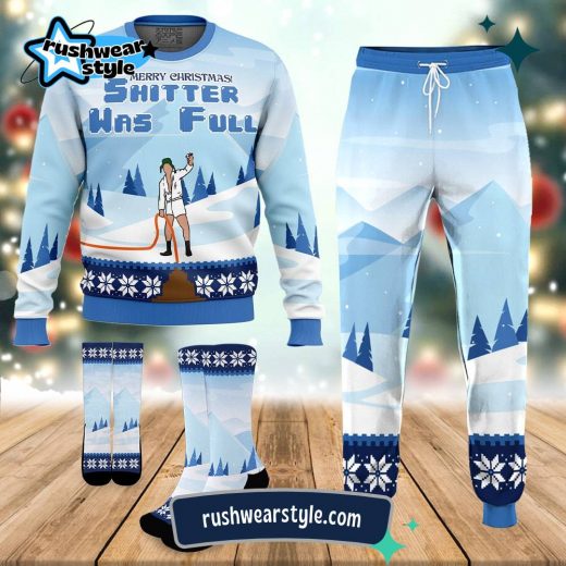 National Lampoon’s Christmas Vacation Christmas Sweater – Shitter Was Full Design