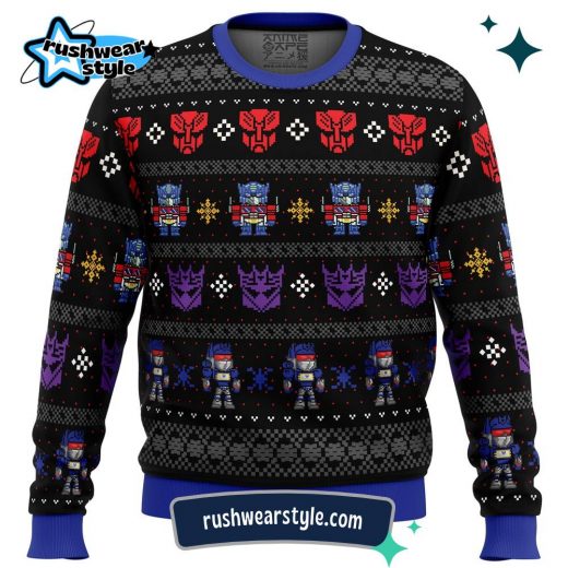 Transformers Christmas Sweater – Xmas in Disguise Ugly Holiday Edition