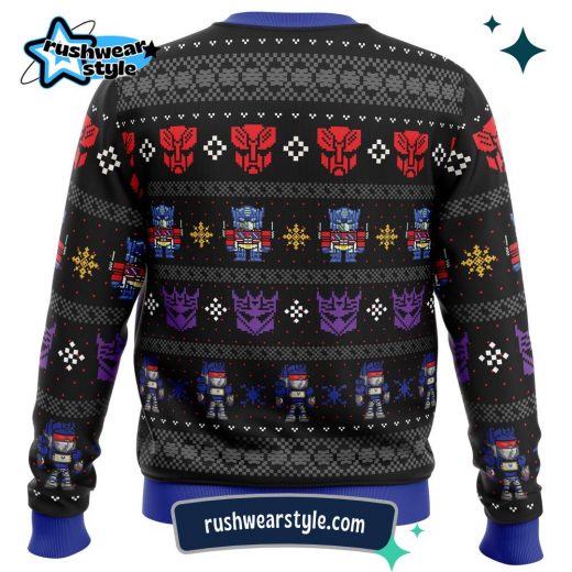 Transformers Christmas Sweater – Xmas in Disguise Ugly Holiday Edition