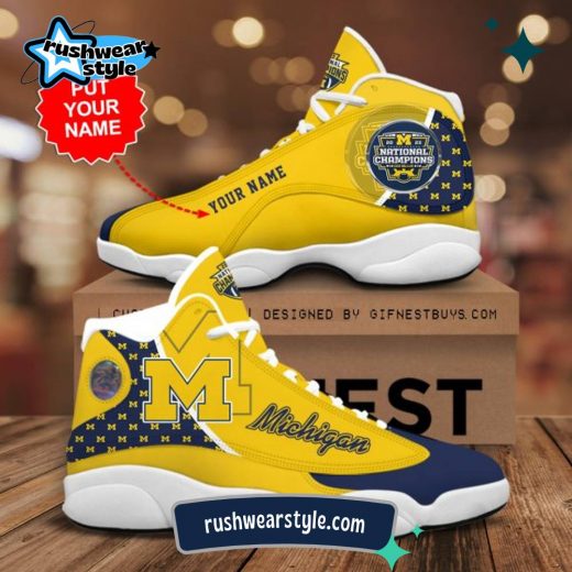 Personalized Michigan Wolverines Football Jordan 13 Sneaker – TANTN 5545 Custom Fan Edition