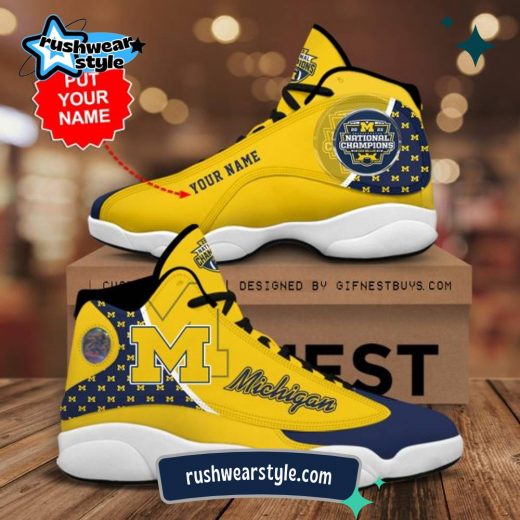 Personalized Michigan Wolverines Football Jordan 13 Sneaker – TANTN 5545 Custom Fan Edition