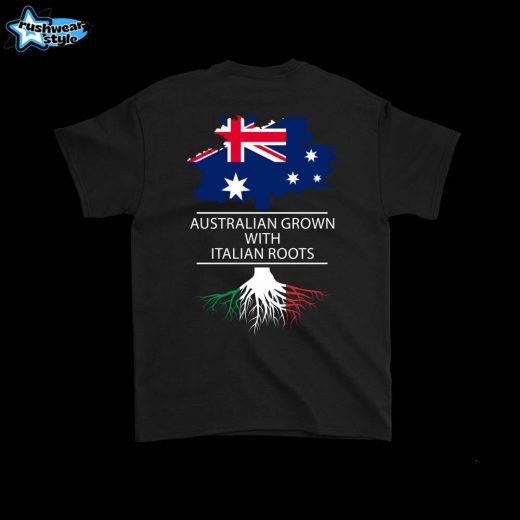 Italian Roots T-Shirt – “Australian Grown, Italian Roots: Design on the Back”