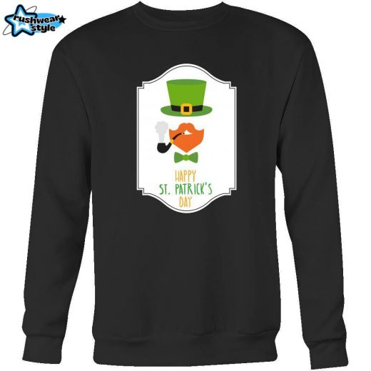 Happy Saint Patrick’s Day – ” Smoking Bearded Irish” – custom made funny apparel.