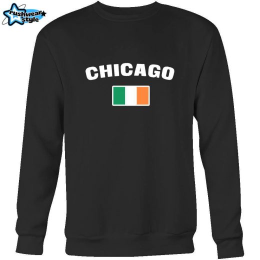 Saint Patrick’s Day – ” Chicago Parade Irish Flag ” – custom made  cool apparel.