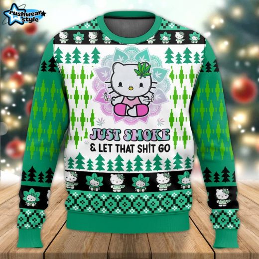 Kitty Smoke Humorous Holiday Sweater