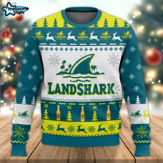 Landshark Beer 3D Holiday Knit Sweater