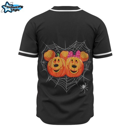 Mickey and Minnie Pumpkin Halloween Baseball Jersey, Disney Halloween Baseball Jersey, Halloween Baseball Jersey