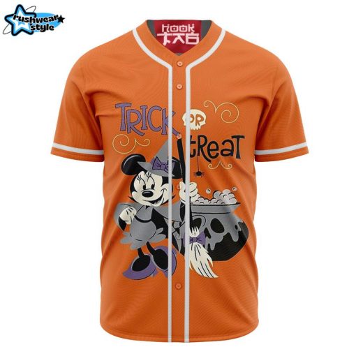 Minnie Trick or Treat Halloween Baseball Jersey, Disney Halloween Baseball Jersey, Halloween Baseball Jersey