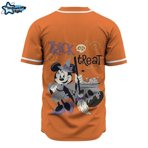 Minnie Trick or Treat Halloween Baseball Jersey, Disney Halloween Baseball Jersey, Halloween Baseball Jersey