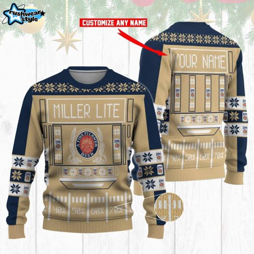 Personalized Miller Lite Holiday Sweater