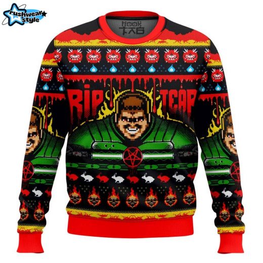 Rip and Tear Doom-Themed Ugly Sweater